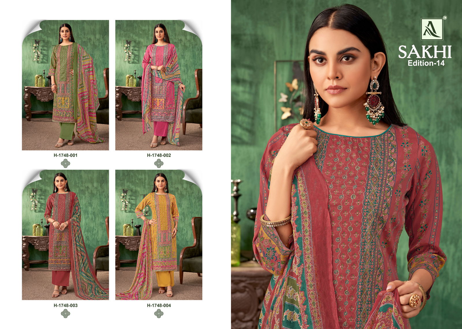 Sakhi 14 By Alok Pure Jam Designer Printed Dress Material Wholesale In India